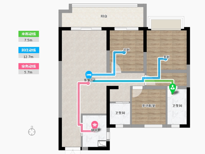 河南省-商丘市-碧桂园·公园上城-84.09-户型库-动静线