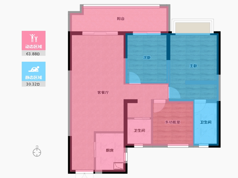 河南省-商丘市-碧桂园·公园上城-84.09-户型库-动静分区