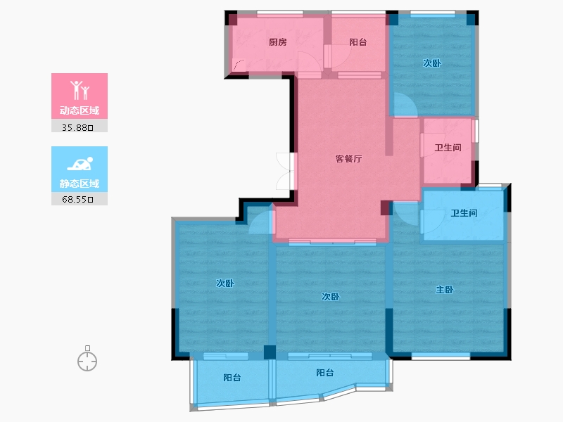 浙江省-嘉兴市-晴湾佳苑-2期-92.00-户型库-动静分区