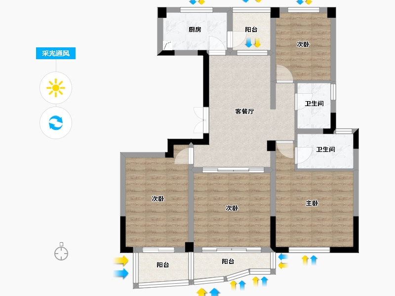 浙江省-嘉兴市-晴湾佳苑-2期-92.00-户型库-采光通风