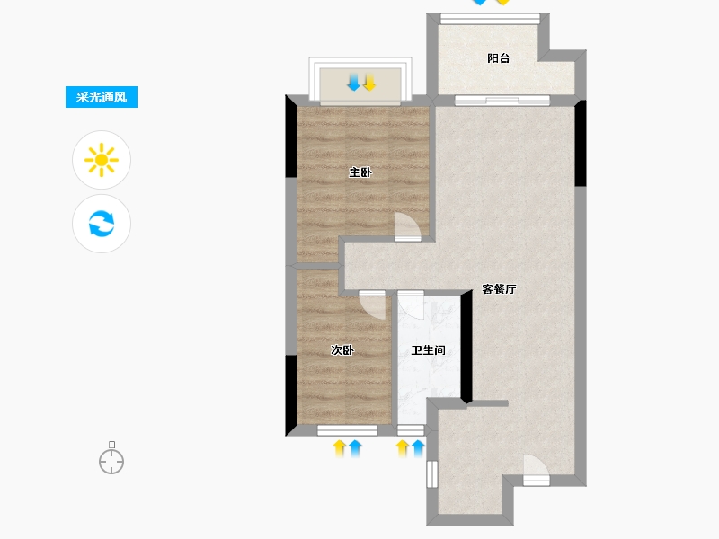 福建省-福州市-融信玺湾-52.00-户型库-采光通风