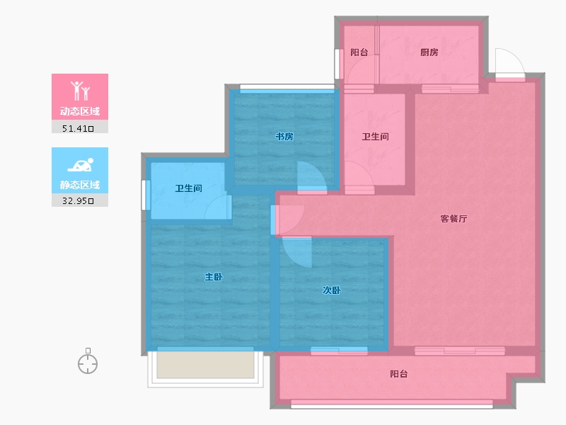 四川省-内江市-江屿墅-95.84-户型库-动静分区