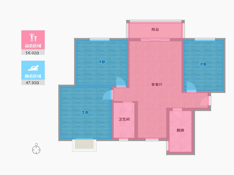 陕西省-西安市-紫境城-92.00-户型库-动静分区