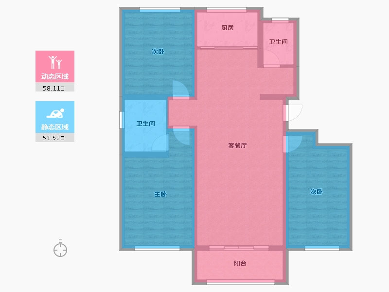 河北省-沧州市-怡欣花园-110.00-户型库-动静分区