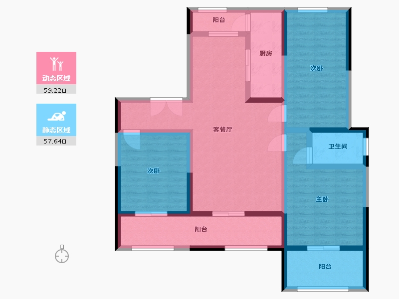 河南省-新乡市-润泓丰邑悦榕府-132.00-户型库-动静分区