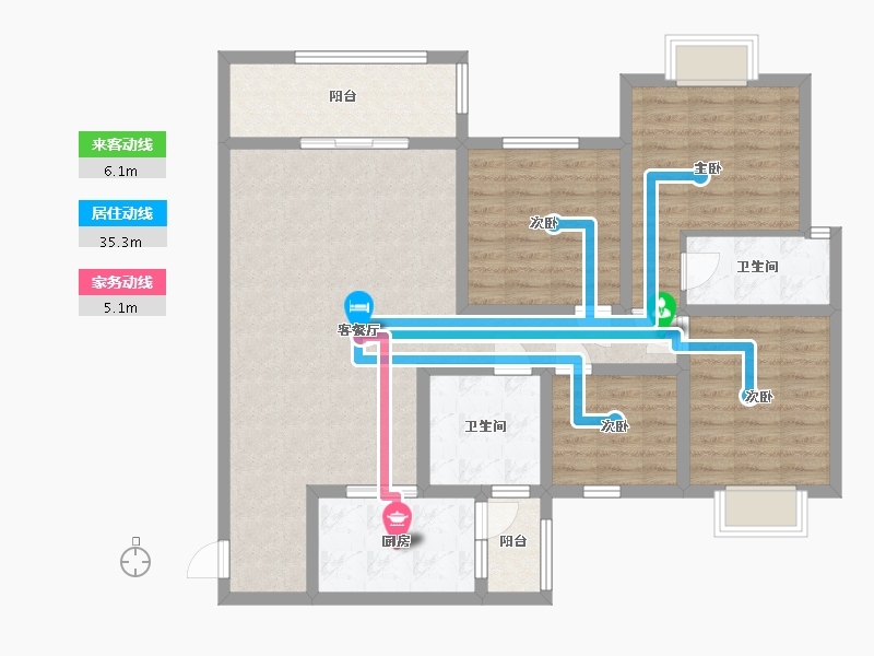 四川省-宜宾市-岷江新区起步区安置房大地花园-114.68-户型库-动静线