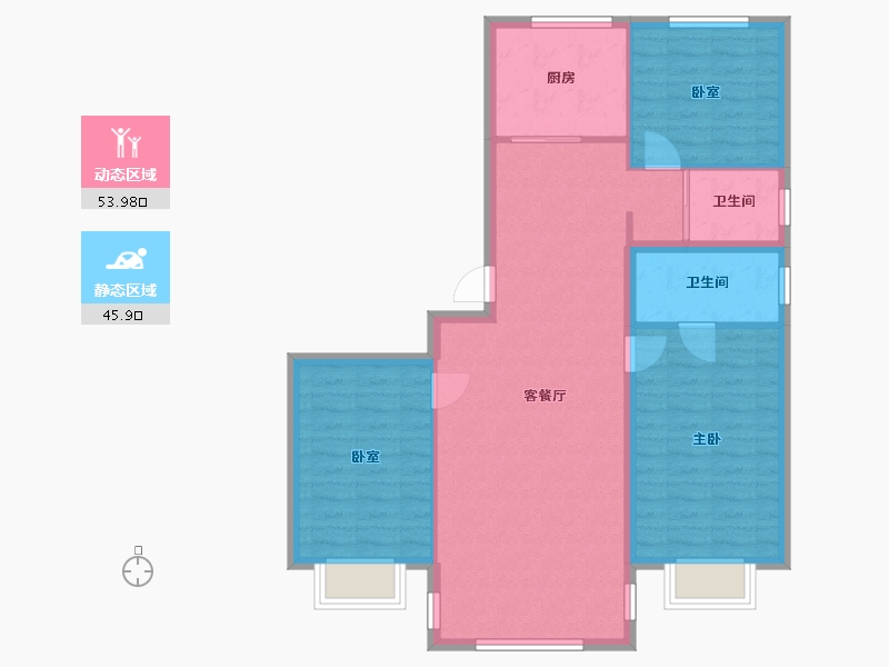 河北省-廊坊市-碧桂园铂樾府-100.10-户型库-动静分区