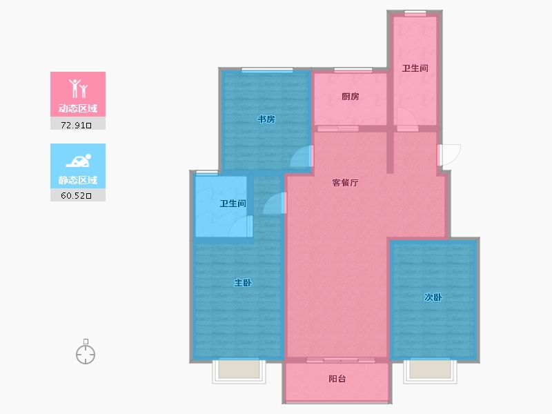 河北省-邯郸市-张窑村-120.00-户型库-动静分区