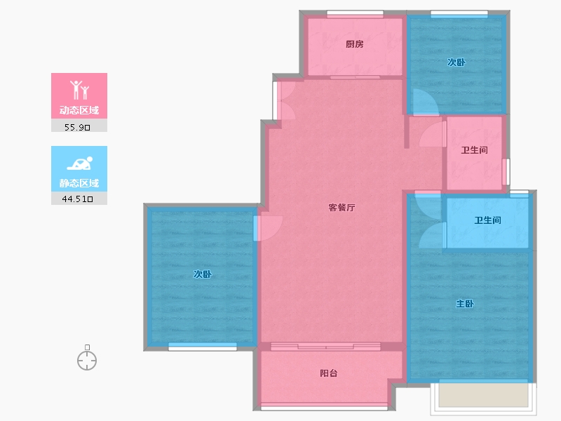 山西省-临汾市-合鑫：泰和府-114.00-户型库-动静分区