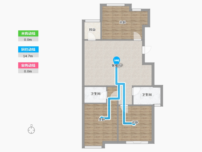 浙江省-杭州市-赞成岭上花苑-110.00-户型库-动静线