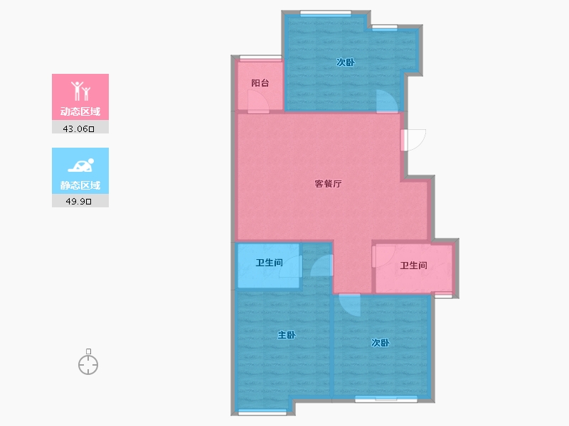 浙江省-杭州市-赞成岭上花苑-110.00-户型库-动静分区