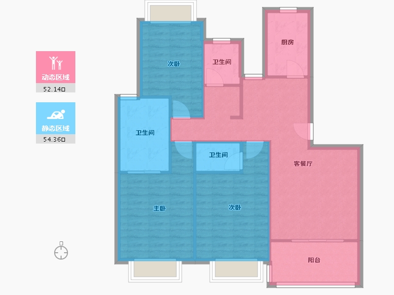 上海-上海市-宝宸怡景园-108.00-户型库-动静分区