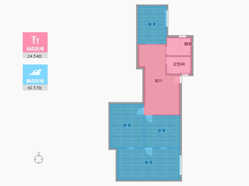 重庆-重庆市-鲤鱼池社区-61.00-户型库-动静分区