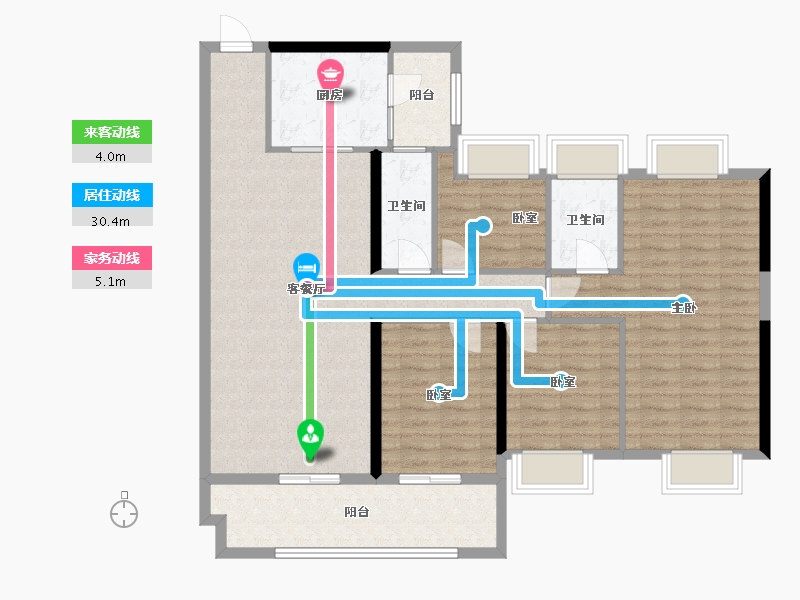 广东省-云浮市-翰林春天-116.00-户型库-动静线