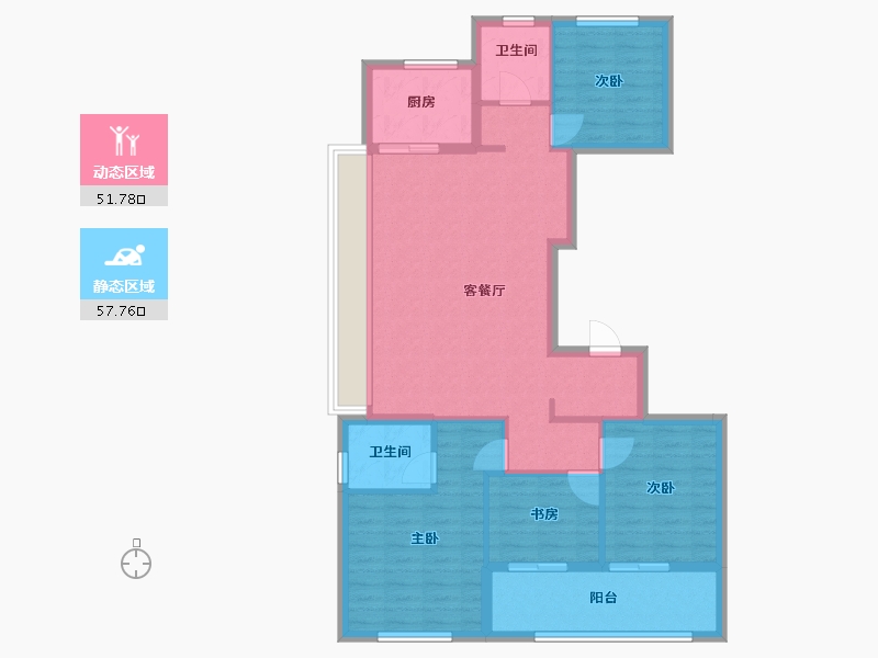 浙江省-嘉兴市-佳源 四季璟园-105.00-户型库-动静分区