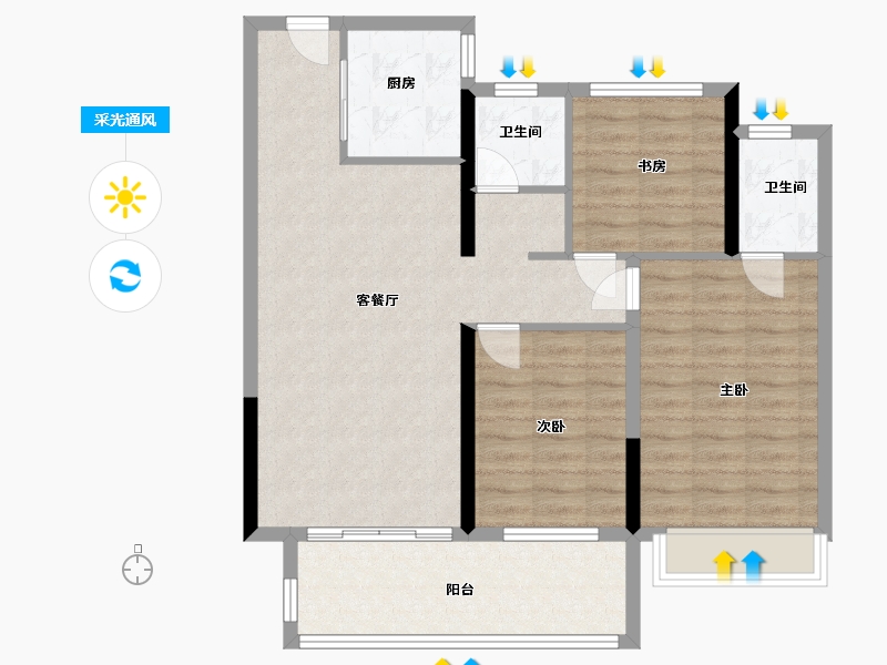 河南省-漯河市-苏荷-90.00-户型库-采光通风