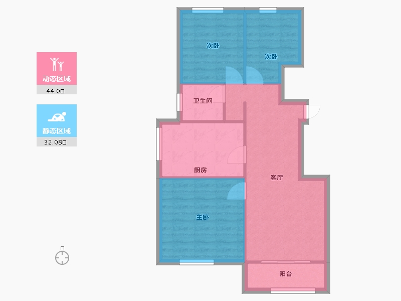 天津-天津市-文嘉花园-75.00-户型库-动静分区