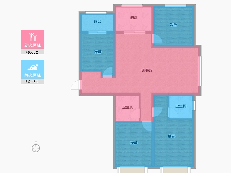 河北省-邯郸市-武安市万腾凤凰城二期-102.00-户型库-动静分区