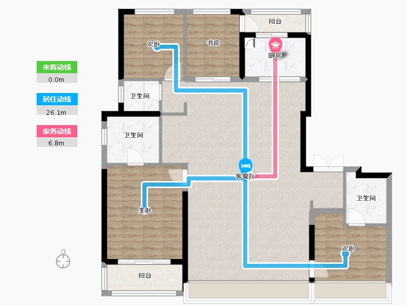 陕西省-西安市-中粮奥体壹号-130.00-户型库-动静线