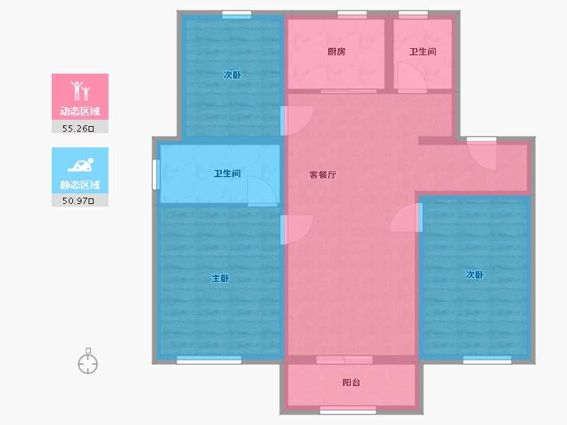 河北省-保定市-王七里店-95.00-户型库-动静分区