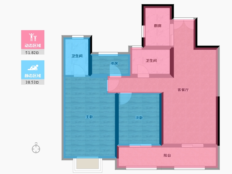 浙江省-温州市-澜悦府-89.00-户型库-动静分区