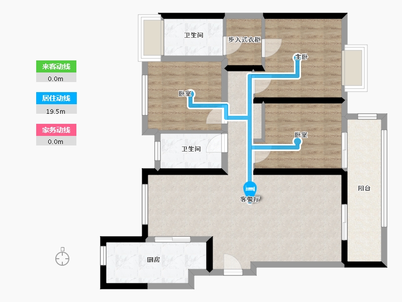 湖南省-岳阳市-融创环球中心-95.77-户型库-动静线