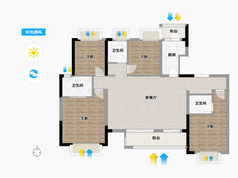 四川省-成都市-康德馨苑-109.00-户型库-采光通风