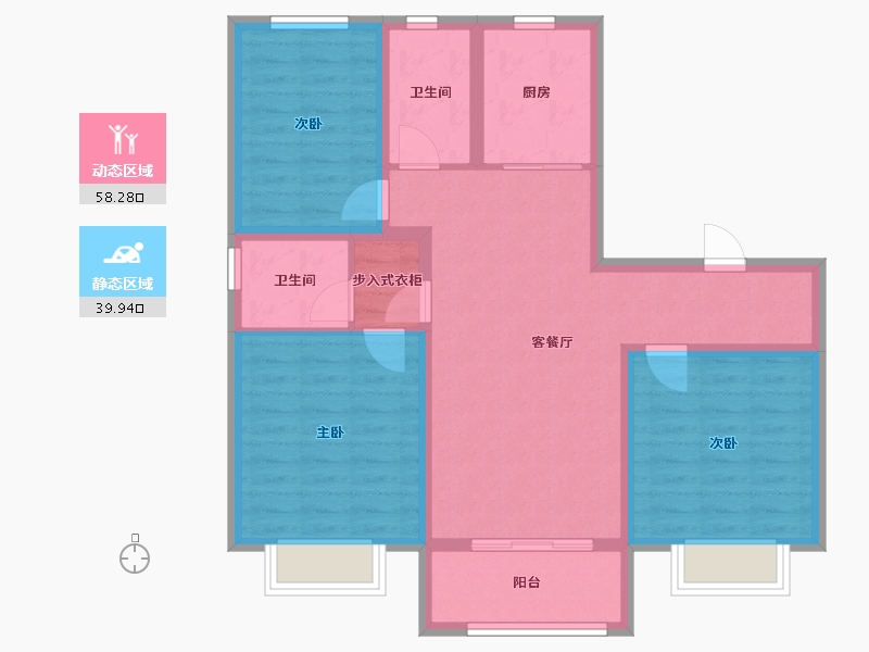 山东省-青岛市-东西营小区-96.00-户型库-动静分区