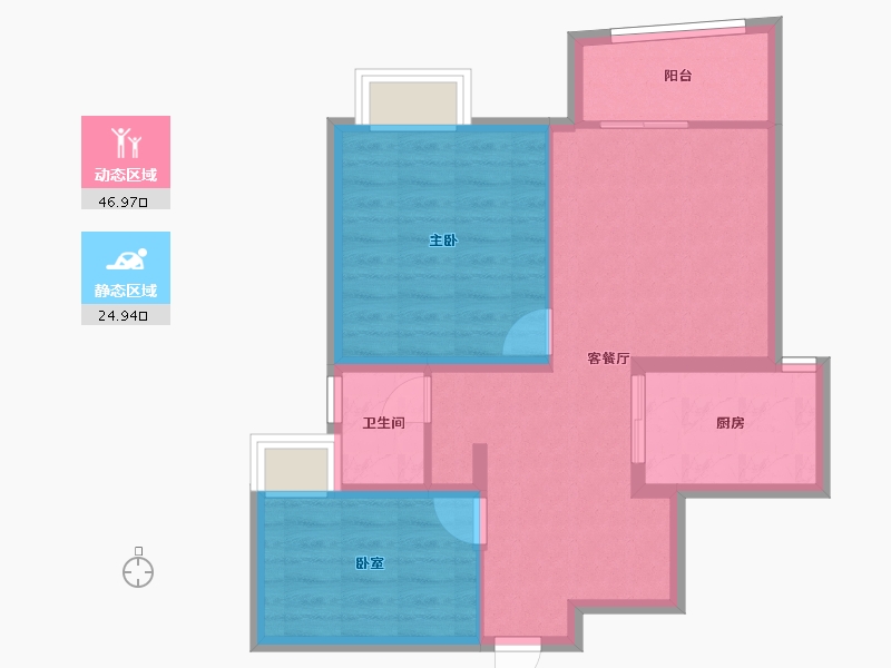 上海-上海市-大华锦绣华城18街区-64.10-户型库-动静分区