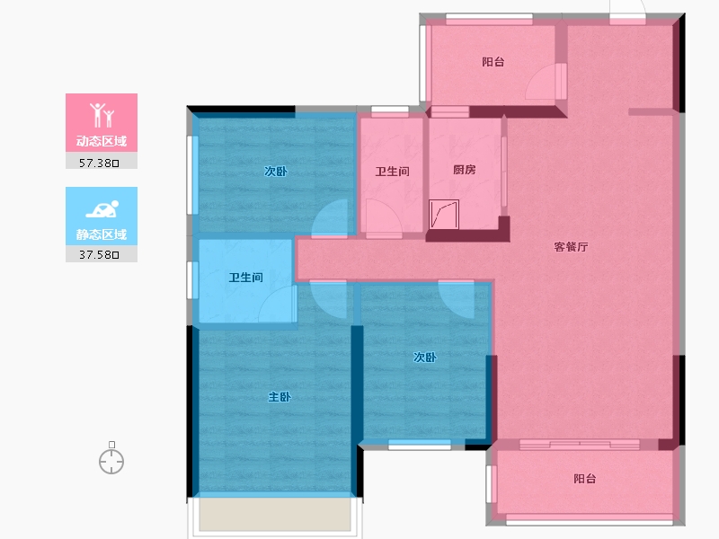 广西壮族自治区-南宁市-金龙财富广场-90.00-户型库-动静分区