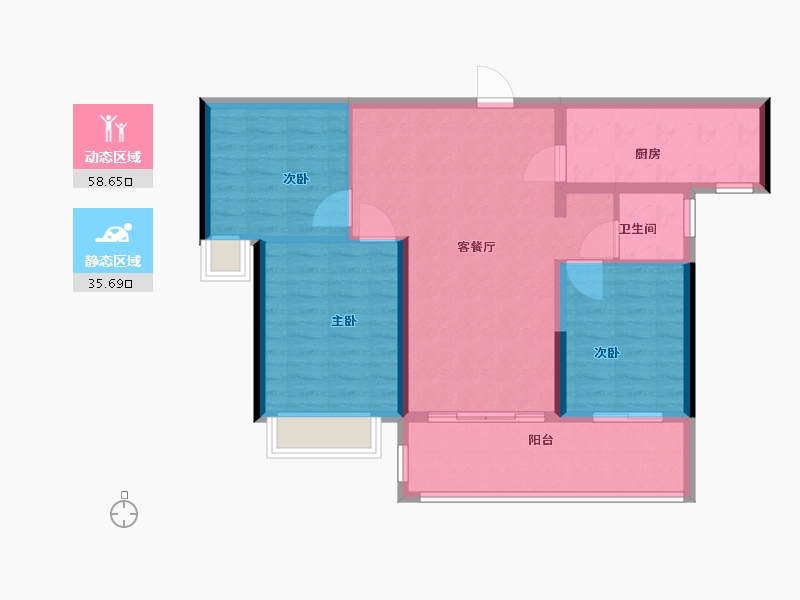 安徽省-阜阳市-临泉碧桂园-85.00-户型库-动静分区