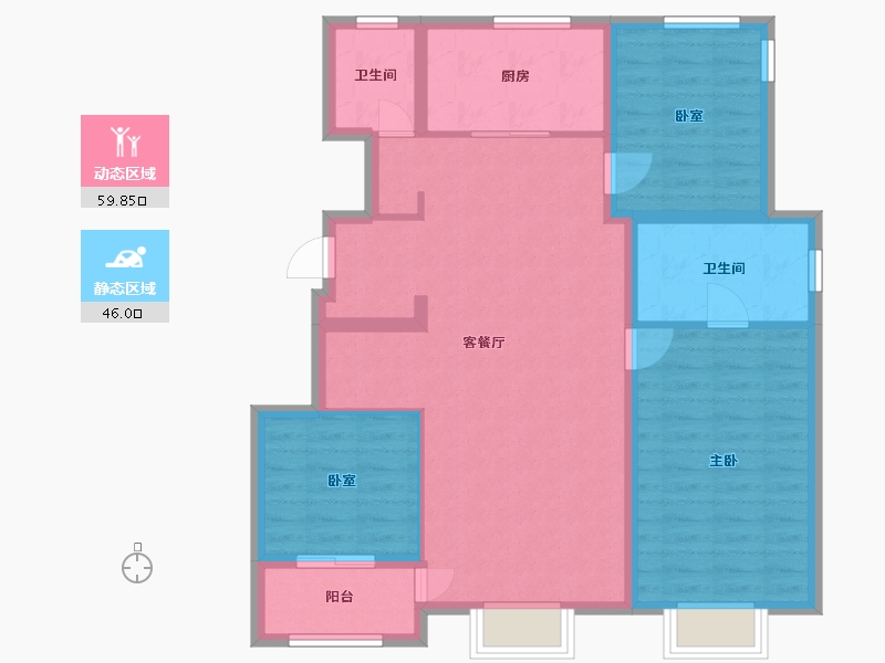 北京-北京市-中建宸庐-100.00-户型库-动静分区