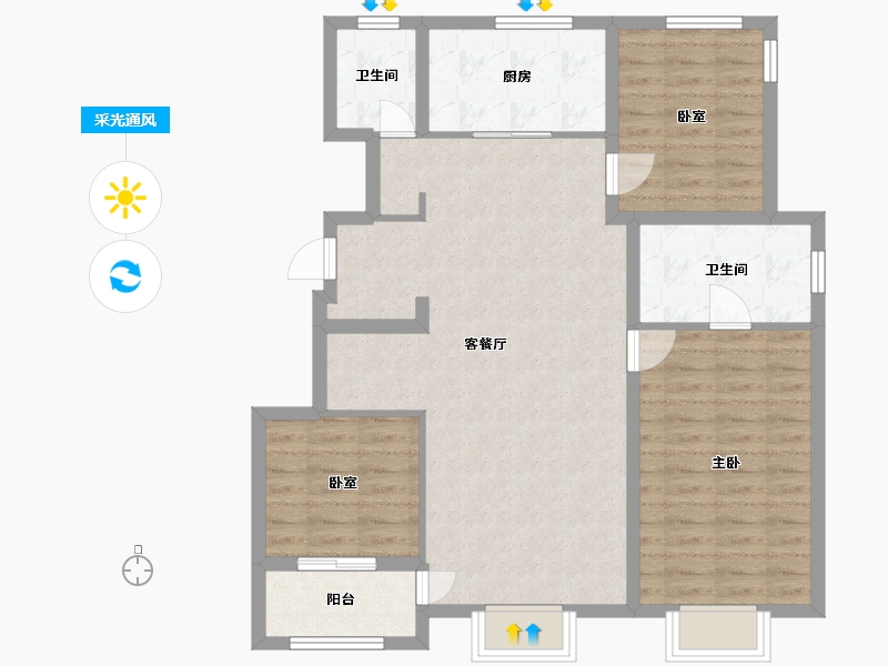 北京-北京市-中建宸庐-100.00-户型库-采光通风