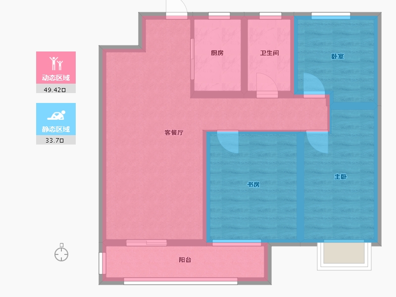 河北省-沧州市-石榴玉兰湾-76.63-户型库-动静分区