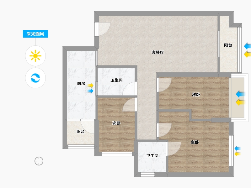 广东省-江门市-富居天禧-80.00-户型库-采光通风