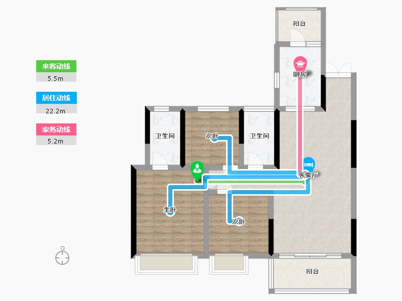 陕西省-汉中市-汉水华府-105.00-户型库-动静线