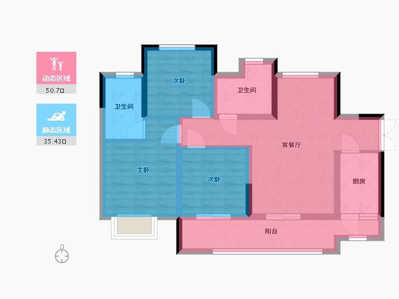 四川省-广安市-西宸大院-74.18-户型库-动静分区