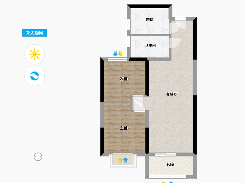 山西省-太原市-融信时光之城-63.96-户型库-采光通风