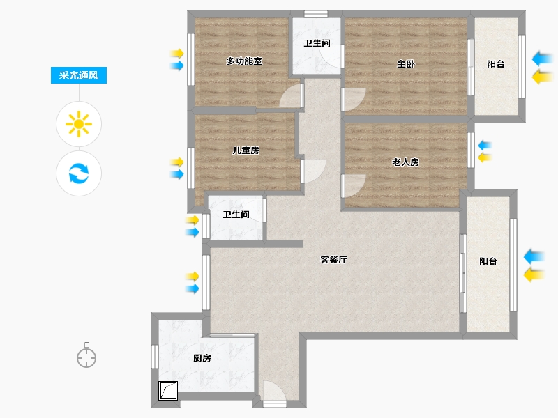 福建省-莆田市-融信府-122.00-户型库-采光通风