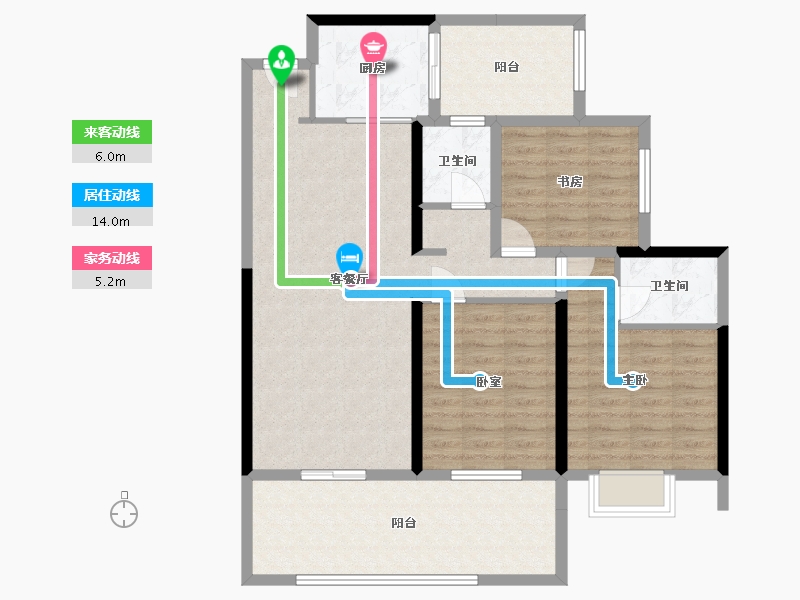 广西壮族自治区-玉林市-山水名城-106.00-户型库-动静线