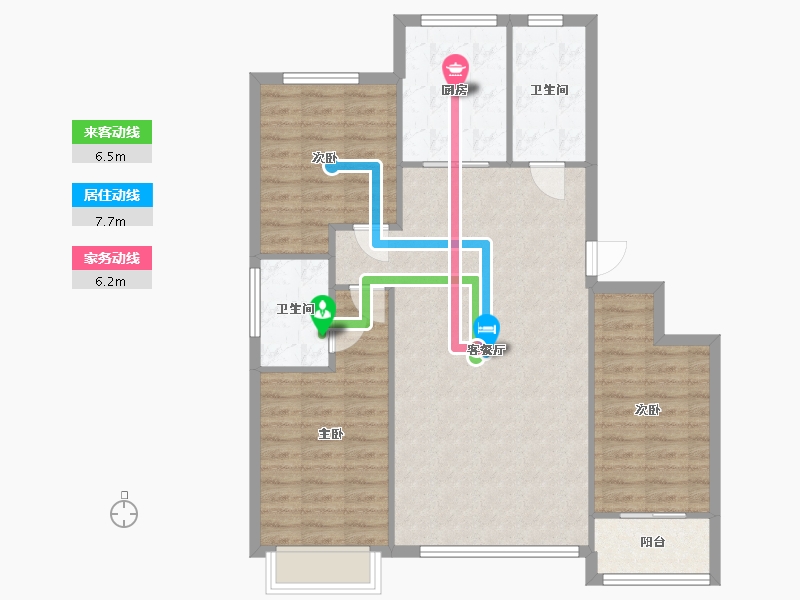 山东省-潍坊市-润合花园-107.00-户型库-动静线