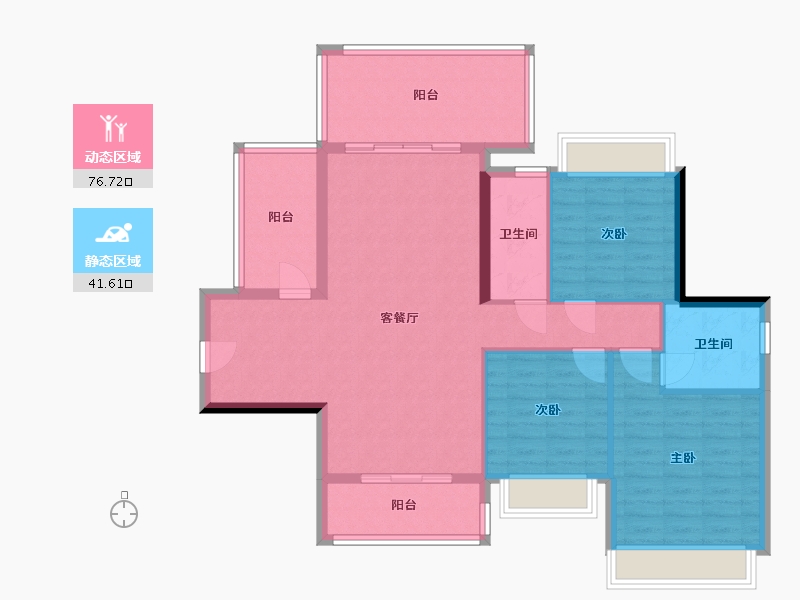 广东省-湛江市-万和乐华花园-103.33-户型库-动静分区