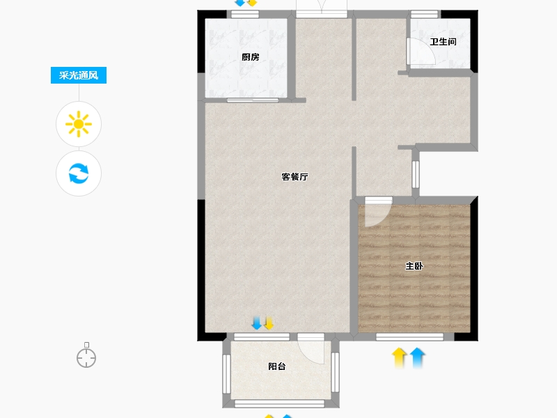 山东省-青岛市-新城云樾晓院-85.00-户型库-采光通风