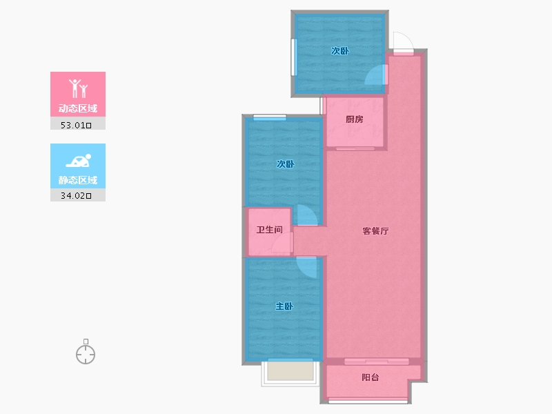 河北省-石家庄市-同祥四季-86.00-户型库-动静分区