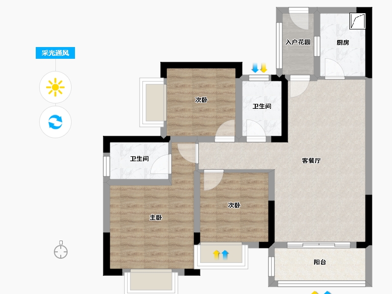 四川省-泸州市-阳光国际-100.00-户型库-采光通风