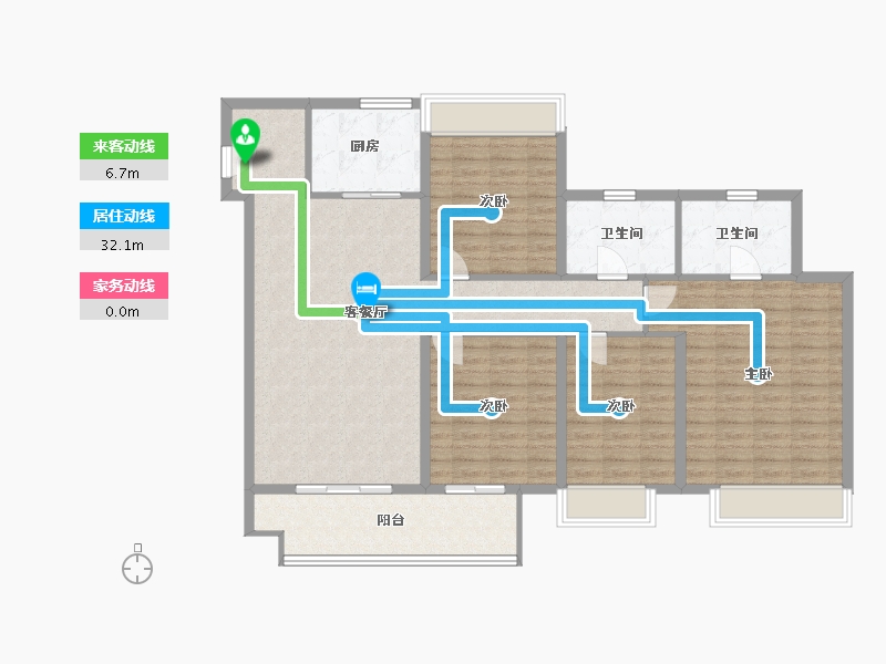 江苏省-徐州市-四季连城望悦-126.13-户型库-动静线