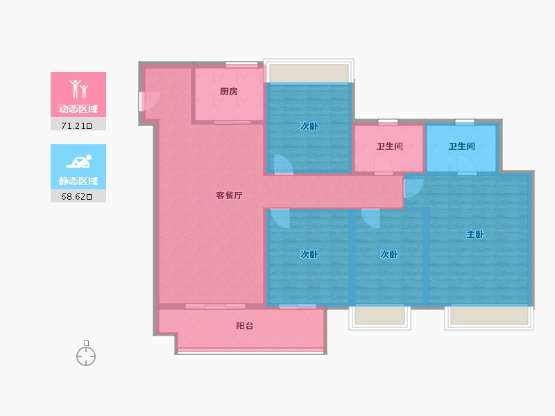 江苏省-徐州市-四季连城望悦-126.13-户型库-动静分区