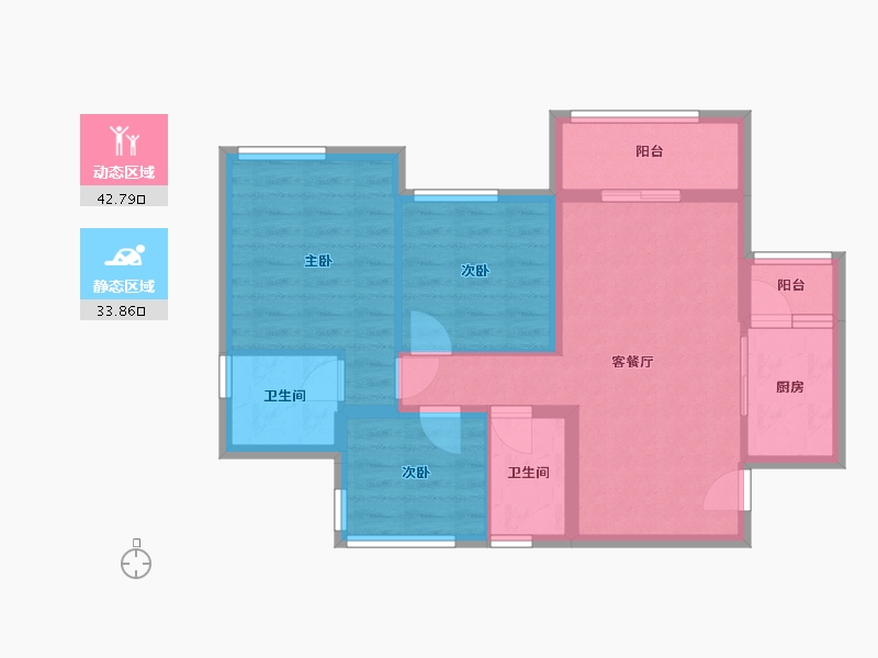 四川省-乐山市-冠领华府-84.00-户型库-动静分区