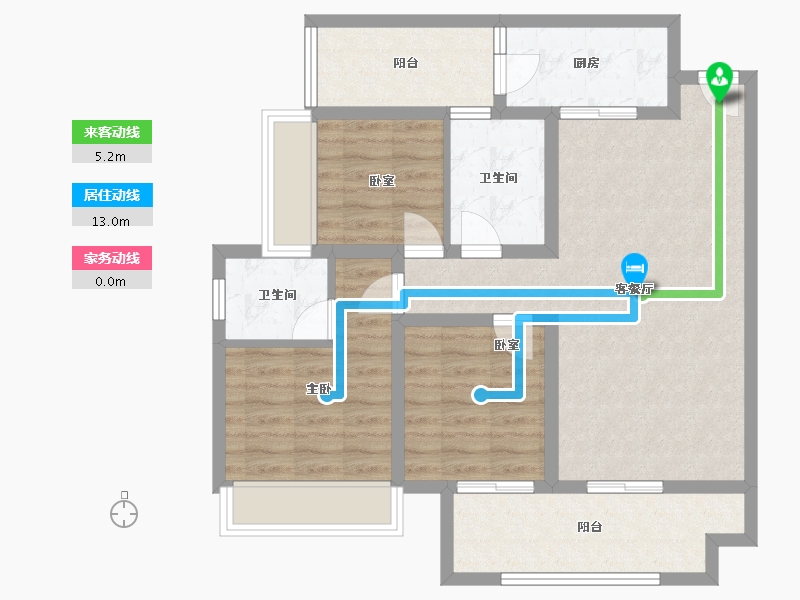 重庆-重庆市-阳光城中央大道-86.77-户型库-动静线