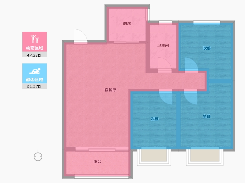 河北省-邢台市-北海十六号-83.00-户型库-动静分区